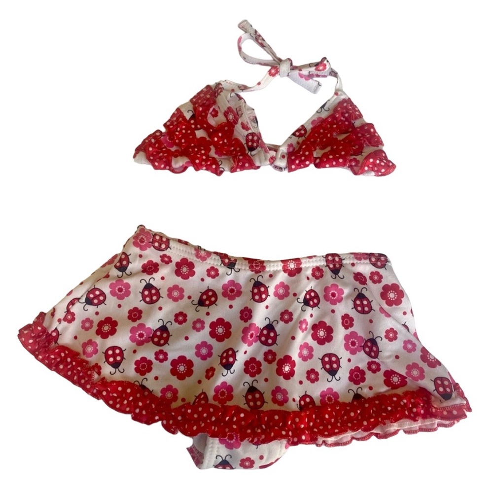 Infant Girls Ladybug Bikini Swim Set Bathing Suit